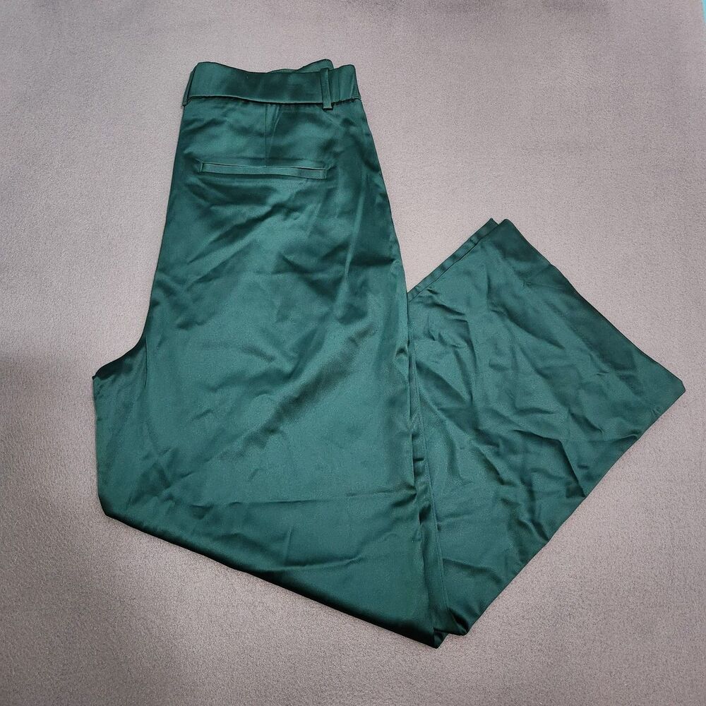 Abercrombie & fitch Satin Pants Women 14 Ultra High Rise Wide Leg NWT - Picture 2 of 15